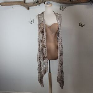 Questions crochet vest dark tan